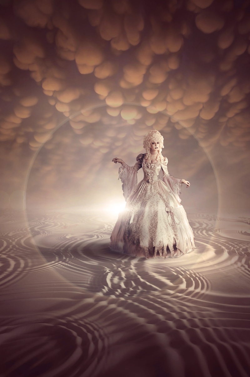 digital composite, darkness, fairytale, wide, wedding dress, fantasy, people, collage, magic, long, light, magical, scene, mysticism, photo montage, atmosphere