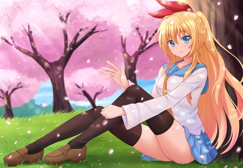  female, Chitoge Kirisaki, Nisekoi, Anime, character, 1080P, representation, tree, hairstyle, outdoors, plant, celebration, beauty, haired, women