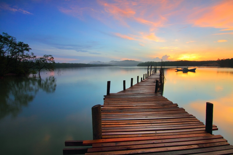 HD, wood - material, lake, sunglow, outdoors, direction, blur, water, nature, cloud - sky, wood paneling, no people, forest, 2K, orange color