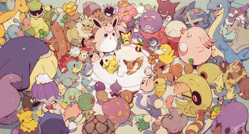 Eevee (Pokémon), Poliwrath (Pokémon), Wigglytuff (Pokémon), Cleffa (Pokémon), Igglybuff (Pokémon), Oddish (Pokémon), Geodude (Pokemon), Togepi (Pokémon)