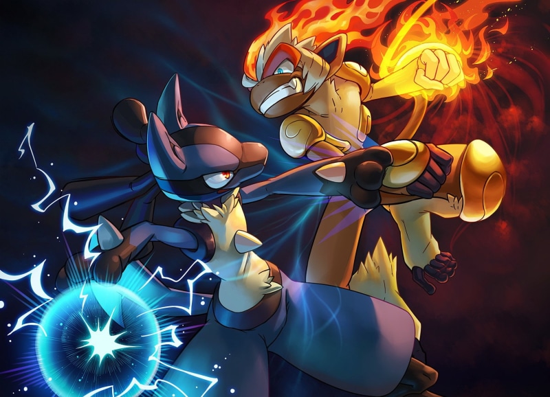 creativity, no people, nature, electric lamp, 720P, Lucario (Pokémon), art and craft, Pokémon, exploding, multi colored, indoors, Infernape (Pokémon)