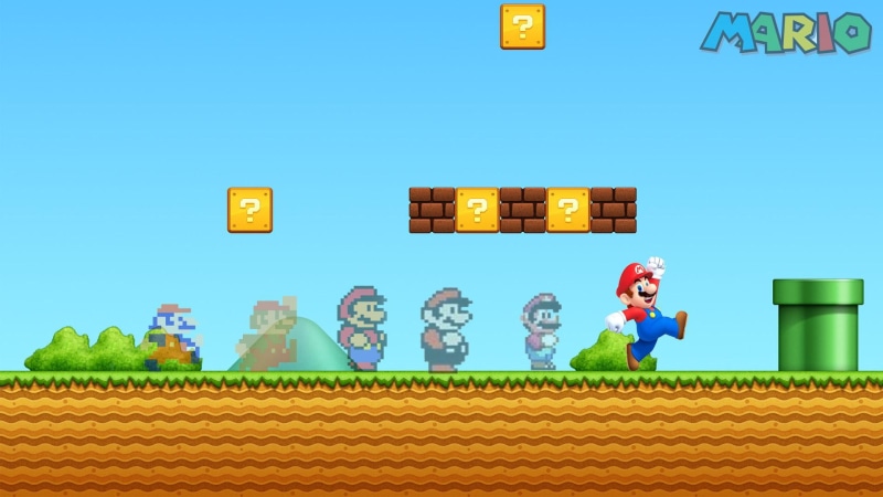 game, 1080P, games, nintendo, mario, 1920x1080, mario brothers, evolution, super