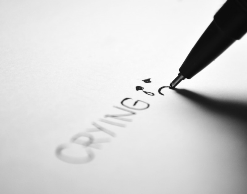 copy space, indoors, failure, people, studio shot, business, macro, paper, icon, ink, cry, fountain pen, word, sad, black color, write, symbol, lost, writing instrument