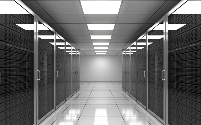 corridor, digital art, tiled floor, diminishing perspective, render, network server, no people, technology, lighting equipment, communication, connection