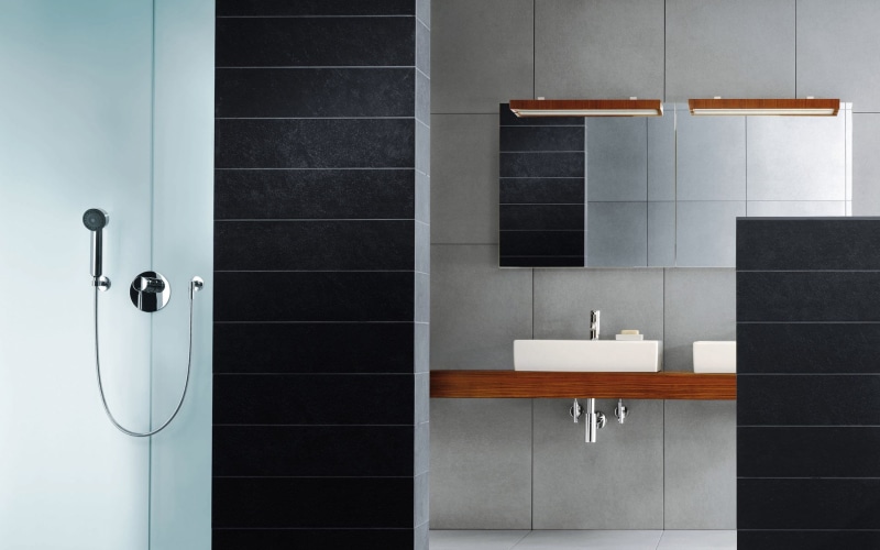 tile, home, wealth, reflection, home Interior, home showcase interior, decoration, shower, style, towel, wall - Building Feature, glass, faucet, bathroom