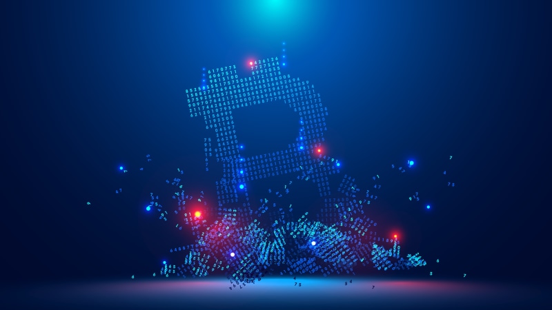 Bitcoin, Technology, Blue, Cryptocurrency, 5K, Number