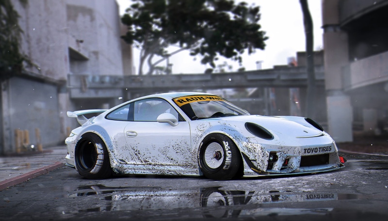 Silver, Future, Kit, 911, RWB, Porsche, 1080P, by Khyzyl Saleem, Body, Tuning, Murd, Wide