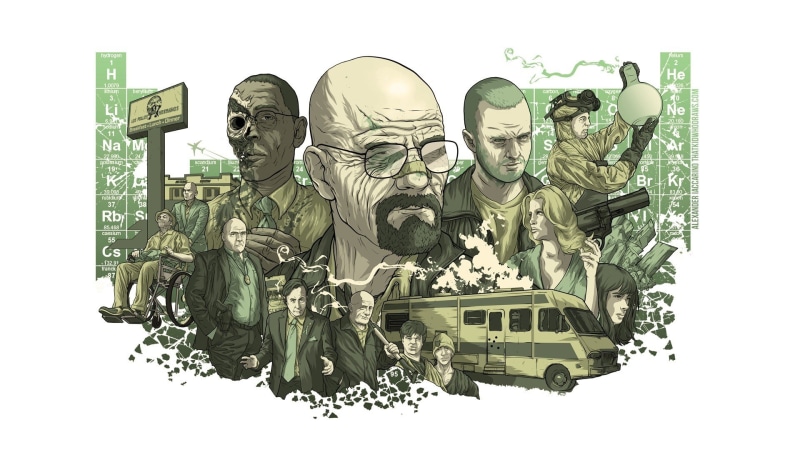 breaking bad, jesse, hank, goodman, fring, saul goodman, breaking, skyler, revolvers, periodic, hank schrader, bad, artwork, saul, white, schrader, walter white