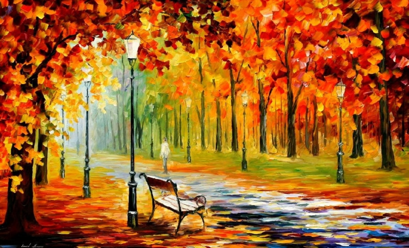 standing, beauty in nature, leonid, trees, outdoors, 480P, Art And Creative, near, park, painting, tranquil scene, tree, bench, nature, growth, scenics - nature