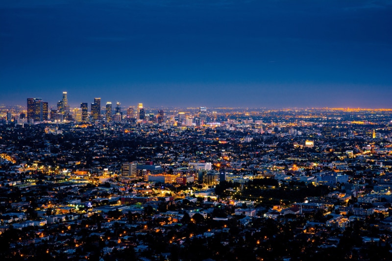 los angeles, california, office building exterior, built Structure, building Exterior, landscape, sky, blue, city, urban Skyline, photo, downtown District