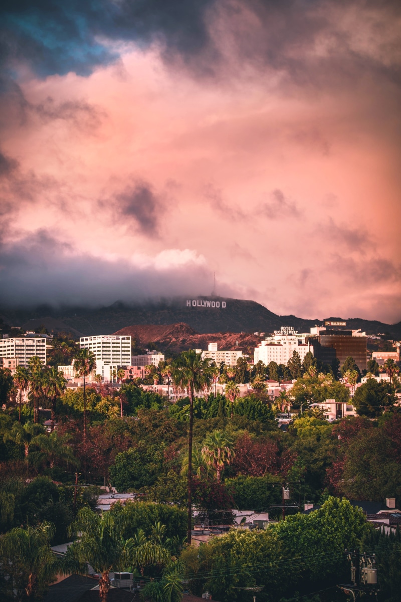 nature, los, tree, cloud - sky, built structure, outdoors, town, townscape, landscape, building exterior, sunset, building, sky, plant, mountain, angeles
