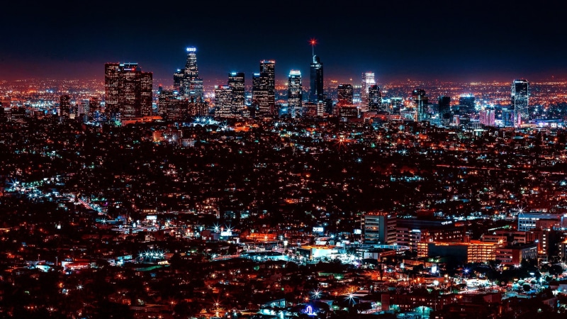 city lights, residential district, city, metropolis, building, skyline, light, office building exterior, 1080P, dusk, urban skyline, nightlife, cityscape