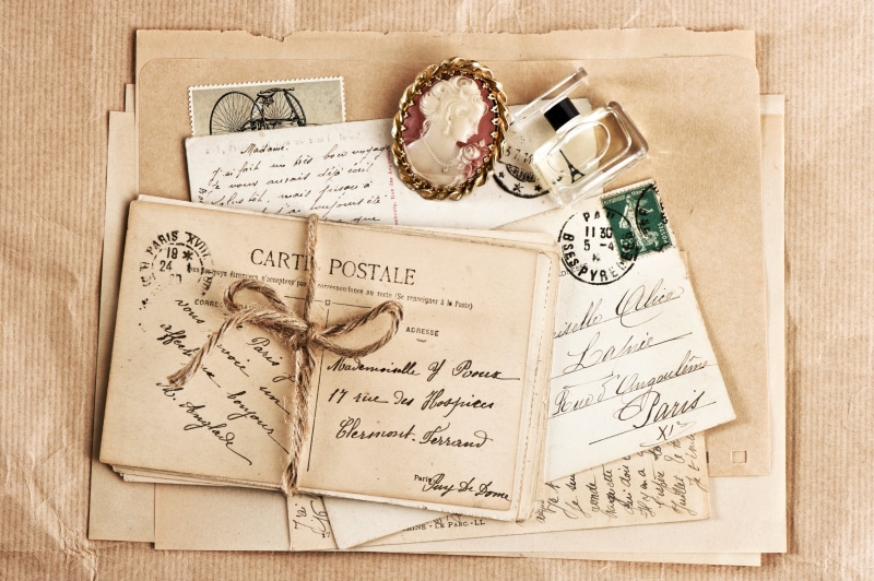 close-up, antique, ephemera, container, the envelope, brown, emotion, text, vintage, no People, paper, communication, jewelry, box - Container, greeting Card