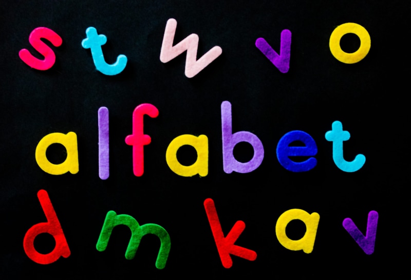 learn, symbol, message, children, neon, sign, assorted, space, color, write, black, conceptual, close-up, multi colored, background, textile, 4K, magnet