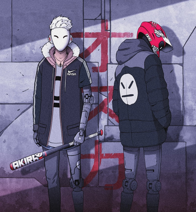 Oska, digital art, 720P, katakana, cybernetics