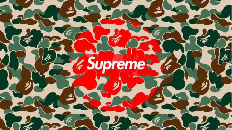 textile, western script, Products, design, decoration, Supreme, indoors, close-up, pattern, no people, backgrounds, communication, Supreme (Brand), full frame