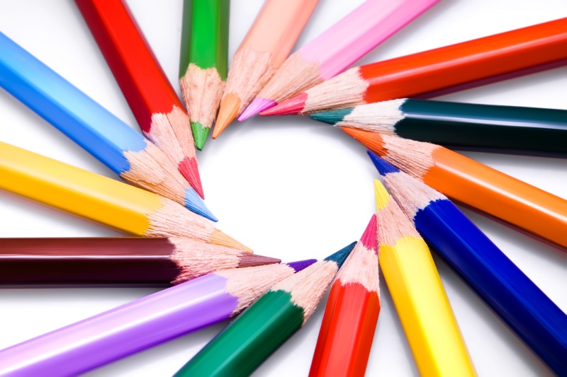 education, craft, art and craft, design, no people, isolated, still life, green, row, rainbow, shape, multicolored, college, colorful, equipment, pastel