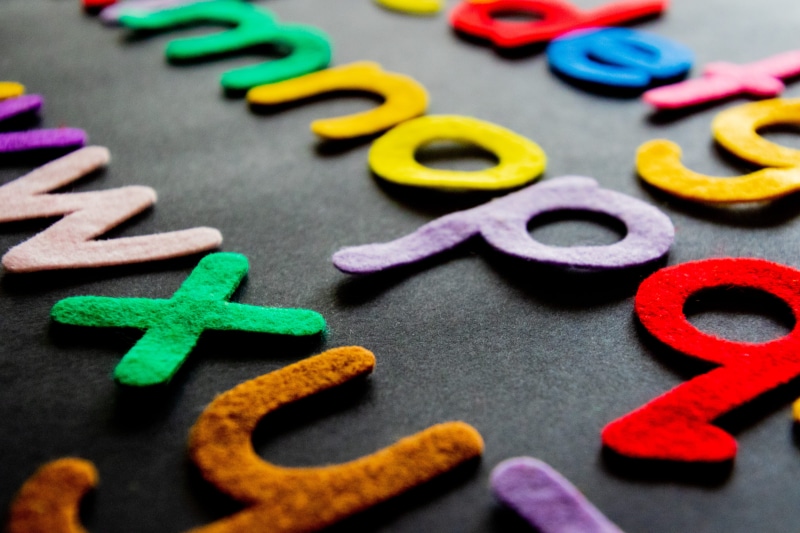 colorful, multi colored, education, selective focus, indoors, art and craft, alphabet, color, conceptual, pattern, write, motley, cutout, sign, learning