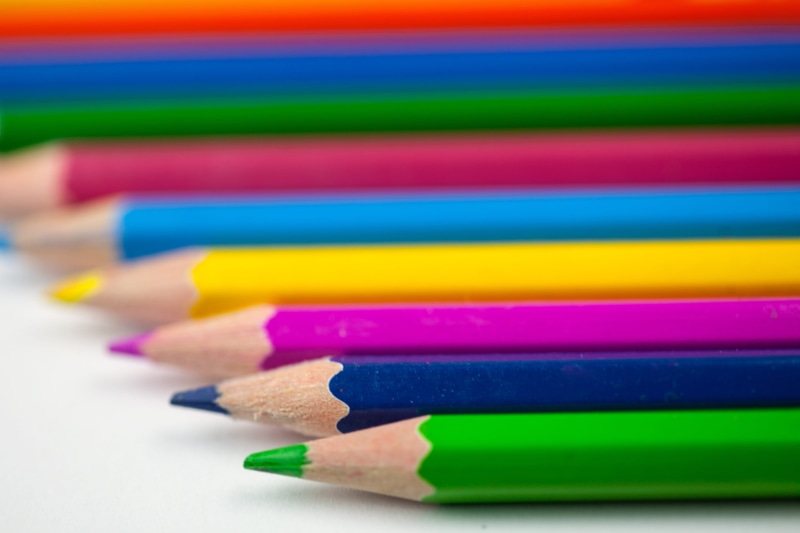 school, learning, spectrum, colored pencil, group of Objects, art and craft, order, colors, macro, yellow, large group of objects, red, multi Colored, indoors