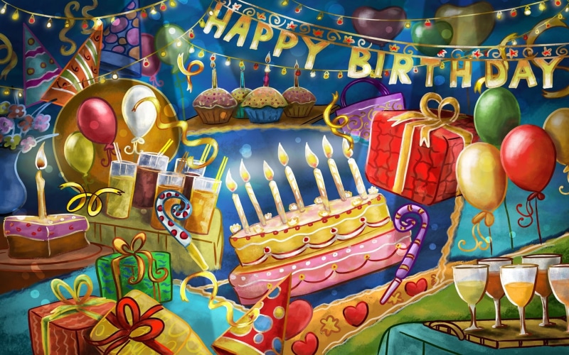 holiday, sweet, gift, confetti, balloon, multi Colored, illustration, birthday, year, ornate, food and drink, traditional Festival, abundance
