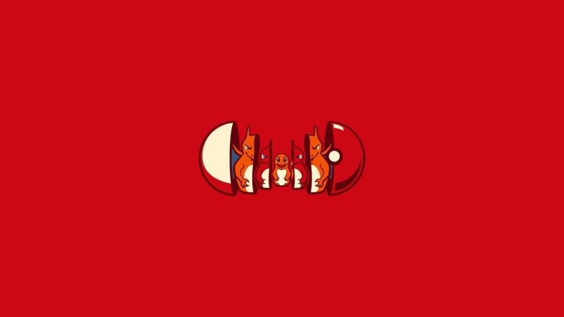 wealth, characters, design, animal, copy space, ornate, video games, Charmeleon, Charizard, vector, jewelry, sign, decoration, love, red background, Pokémon