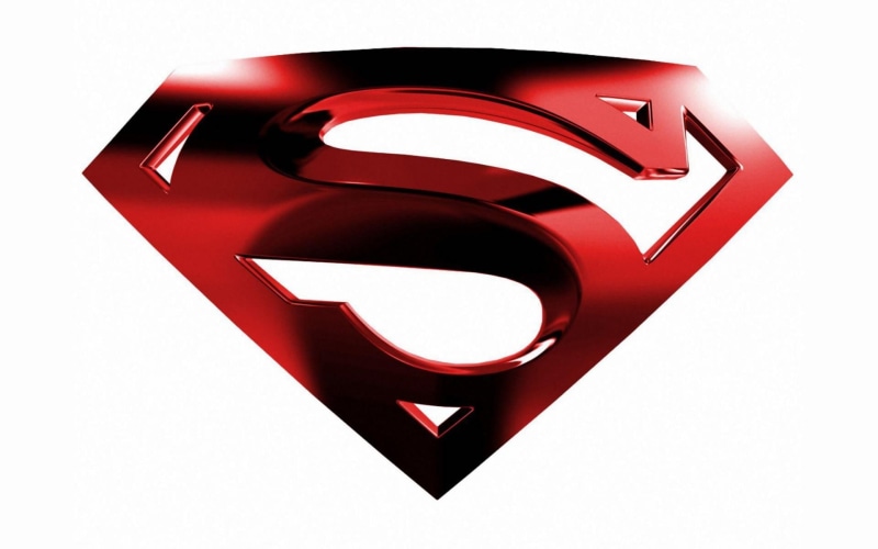 Superman, metal, cut out, reflection, indoors, design, logo, communication, no people, 1080P, white background, shape, red, single object, close-up, heart shape