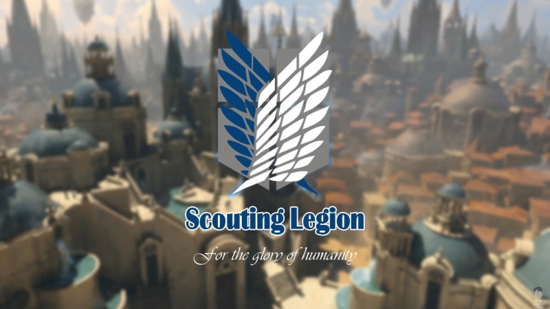 travel destinations, Attack on Titans, day, scouting, built structure, outdoors, blue, legion, building, sunlight, city, Shingeki no Kyojin, text, 720P
