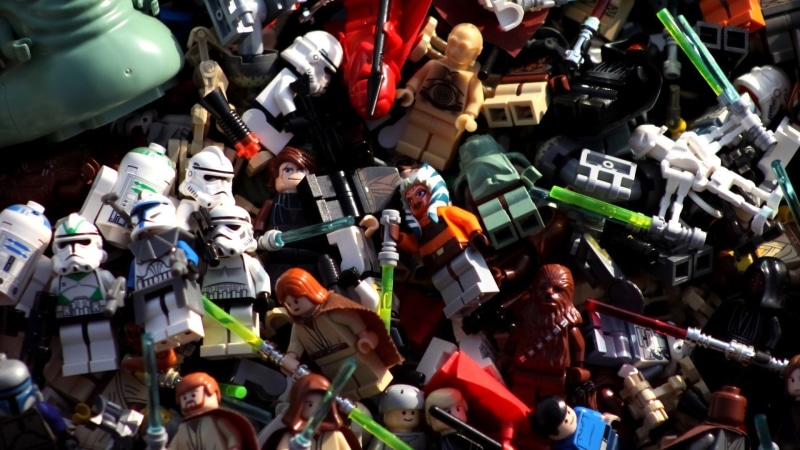 toy, assorted, LEGO, 1080P, high angle view, excess, backgrounds, Star Wars, color, lot, transportation, figure, collection, multi colored, metal, variation