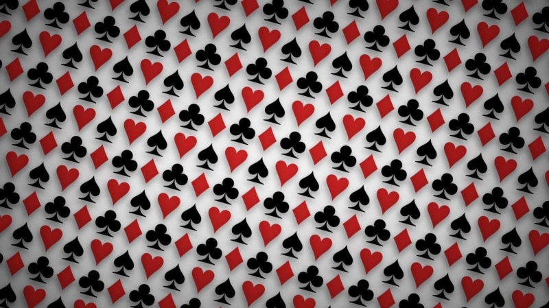 playing cards, in a row, white color, backgrounds, arrangement, order, card, repetition, spades, full frame, no people, artwork, pattern, heart, wall - building feature