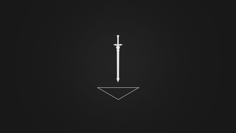 black, sword, anime, 1080P, minimalism, white