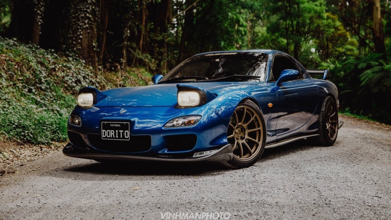 Mazda, Mazda RX-7 FD, sports car, Japanese cars, JDM, road, blue cars, 1080P