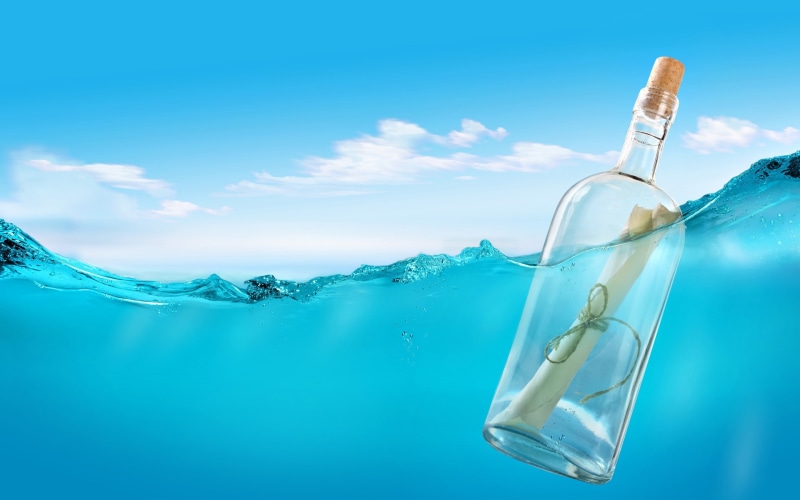 2K, bottle, water, message