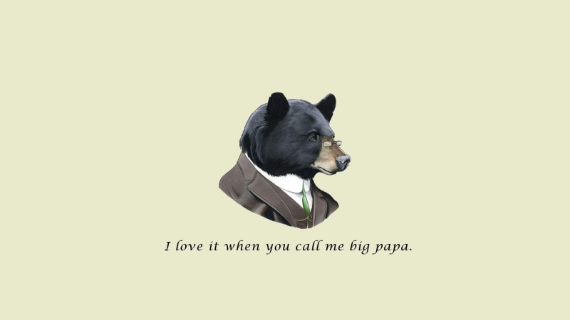 1080P, call, love, 1920x1080, bear, illustration, funny, papa, big, humor
