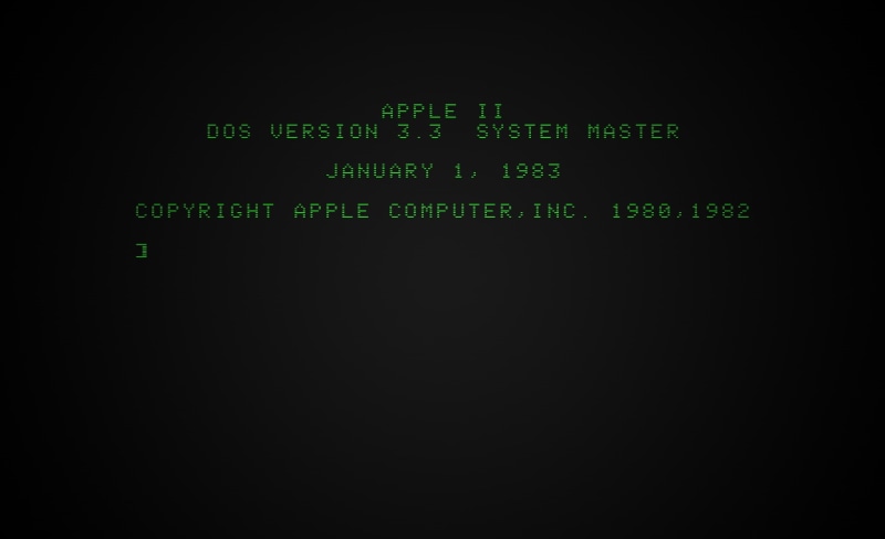 command line, number, black, display, text, information medium, apple, boot screen, digital display, green text, black background, apple ii, dark, scan lines