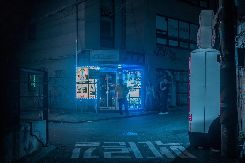 light, neon, city Life, korea, urban, standing, nightlife, 5K, noir, street view, architecture, night, explore, seoul, neon light, people, street, building Exterior