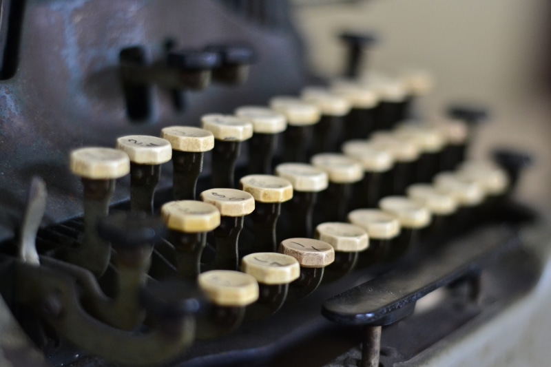office, old-fashioned, machine part, antique, business, typing, book, tilt, retro styled, word, communication, journalism, 4K, black and white, paper