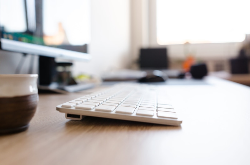 wood, flat screen, wooden, copy, top, place of work, white, indoors, above, space, coffee, wooden table, office, table, desktop pc, object, desk, screen