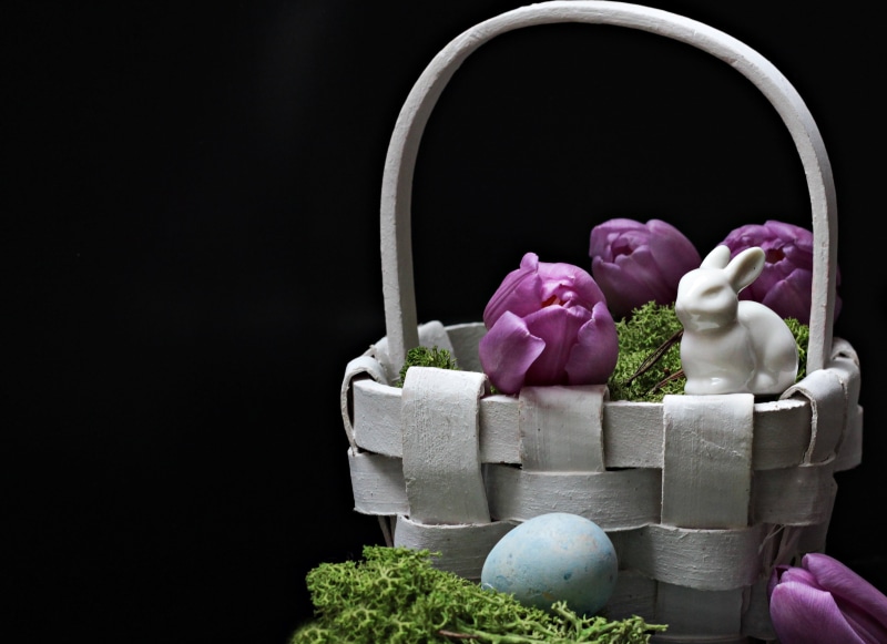 easter körbchen, nature, purple, purple tulips, tradition, flowering plant, holiday, flowers, healthy eating, ceramic, day, dekoeier, easter theme, indoors