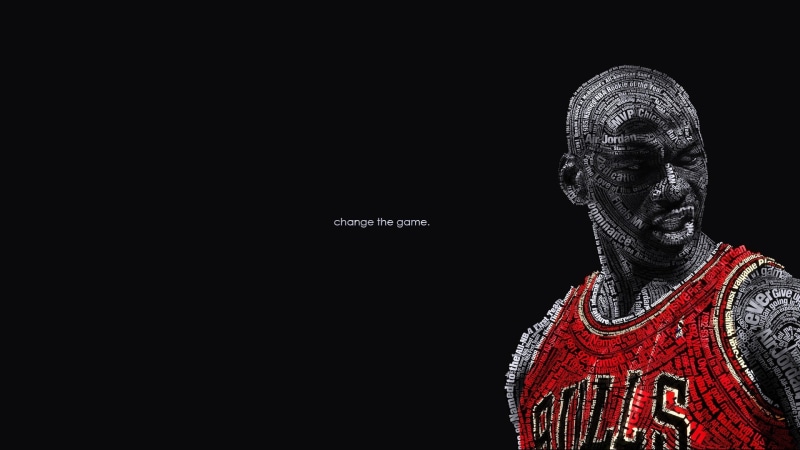 hd, text, jordan, art, NBA, sports, typography, wall, basketball, 1080P, change, bulls, chicago, background, black, michael