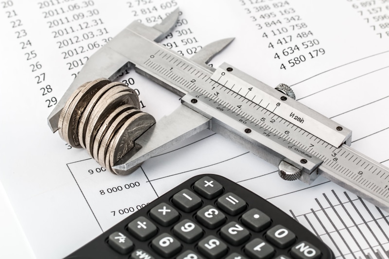 save, indoors, investment, calculate, planning, cash, squeeze, budget, ruler, crisis, finance, tape measure, calculator, colored, high angle view, clamp