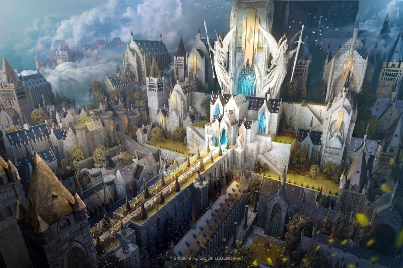 fantasy city, 1080P, castle, Julian Bauer, artwork, fantasy art, city