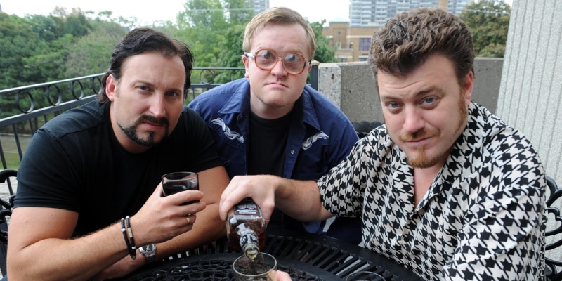 men, communication, mid adult, mid adult men, teenager, Bubbles (Trailer Park Boys), adult, casual clothing, Ricky (Trailer Park Boys), holding, technology