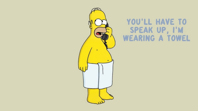 entertainment, Homer Simpson, towel, funny, homer, 1080P, simpsons, simpson, art, hd, x