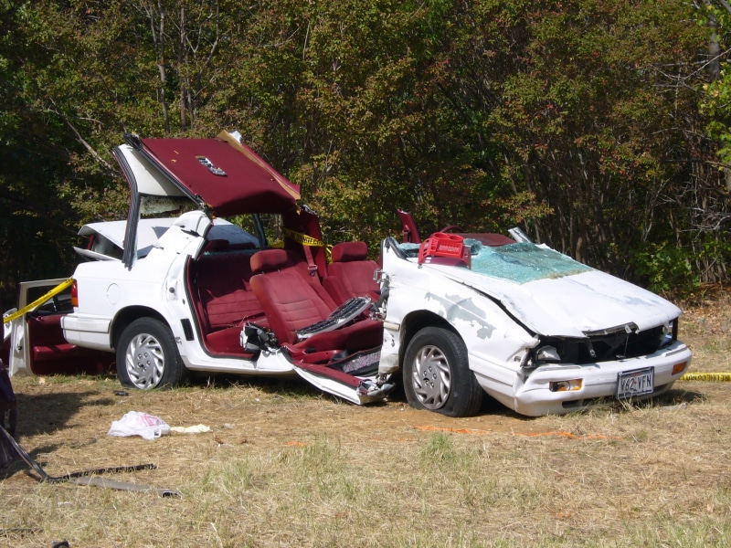 plant, car crash, automobile, injury, 2K, wheel, sunlight, smash, car wreck, land vehicle, emergency, dangerous, crash, damage, broken, nature, safety
