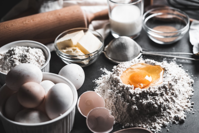 bakery, healthy eating, eggs, foodie, dairy product, ingredient, ingredients, bowl, wellbeing, close-up, egg yolk, 4K, raw food, freshness, no people