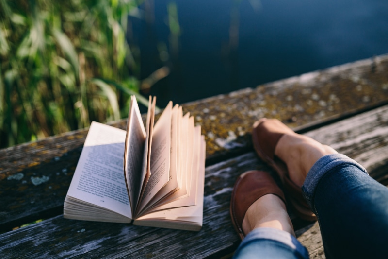 boy reading book, reading, time, page, wood - material, man with book, summer, 5K, low section, human limb, personal perspective, focus on foreground