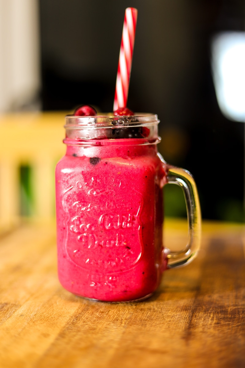 container, red, fruit, juice, vegetarian, indoors, jar, health, purple, diet, garnish, berry fruit, healthy, lifestyle, close-up, pink color, food and drink