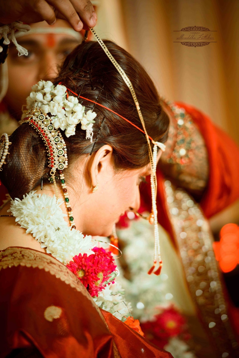 person, women, jewelry, headshot, hindu, indoors, one person, adult, looking, celebration, tradition, girl, indian, marathi, marriage, young women, flower