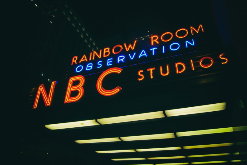 room, turned, capital letter, low angle view, information, led, nbc studio, number, communication, neon, illuminated, outdoors, observation, glowing, nbc
