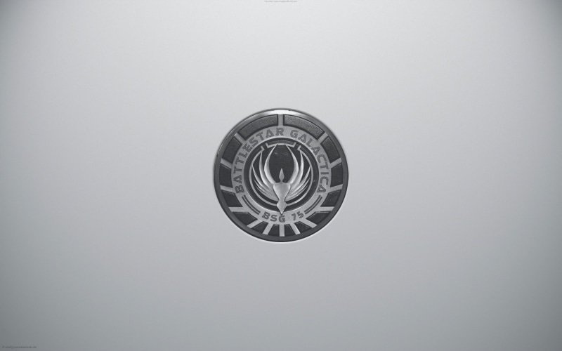 tv series, TV, 2K, gray background, NBC, logo, poster, Battlestar Galactica